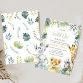 Oerwoud Safari Wild One Baby shower Kaart