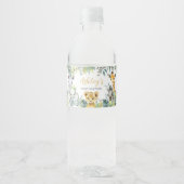 Oerwoud Safari Wild One Baby shower Waterfles Etiket (Voorkant)