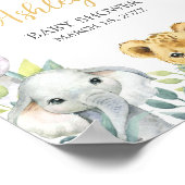 Oerwoud Safari Wild One Baby shower Welkom Poster (Hoek)