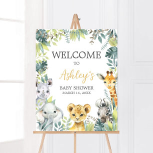 Oerwoud Safari Wild One Baby shower Welkom Poster