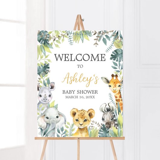 Oerwoud Safari Wild One Baby shower Welkom Poster