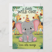 Oerwoud Safari Wild One boy 1e Verjaardag Kaart (Voorkant)