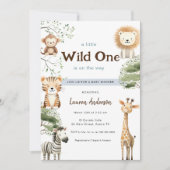Oerwoud safari Wild one Boy Baby shower Kaart (Voorkant)