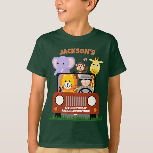 Oerwoud Safari Wild One Zoo Animal Kids Verjaardag T-shirt (Voorkant)