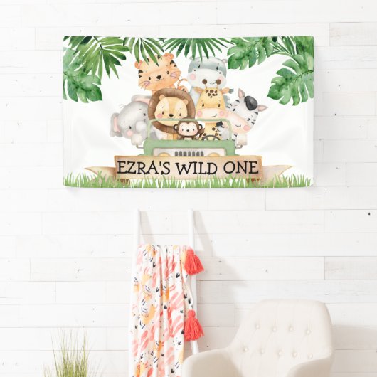 Oerwoud Safari Wild Op een dag Spandoek (Insitu)