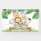 Oerwoud Safari Wild Op een dag Spandoek (Horizontaal)