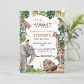 Oerwoud Safari Wild Op een dag Waterverf Kaart (Staand voorkant)