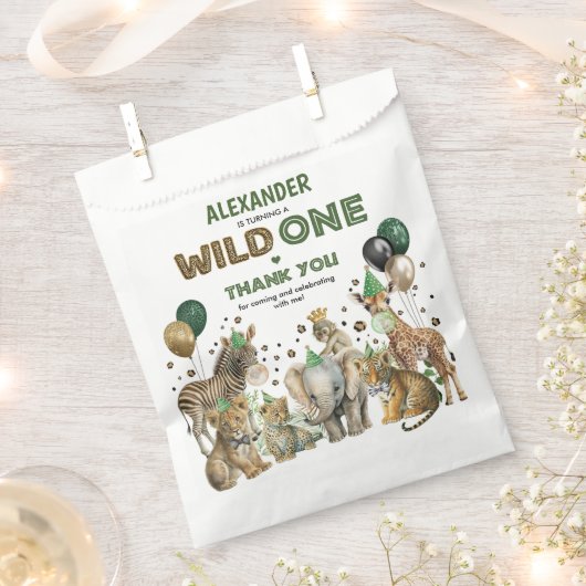 Oerwoud Safari Wild Party Animals Boys Verjaardag Bedankzakje (Geknipt)
