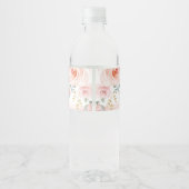 Oerwoud Safari Wilde Baby Dieren Blush Bloemen Fav Waterfles Etiket (Achterkant)