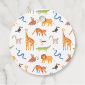 Oerwoud Safari Wilde Dieren Gepersonaliseerd Verja Bedankjes Labels (Achterkant)