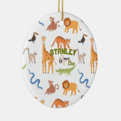 Oerwoud Safari Wilde Dieren Gepersonaliseerd Verja Keramisch Ornament (Rechts)