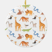 Oerwoud Safari Wilde Dieren Gepersonaliseerd Verja Keramisch Ornament (Achterkant)