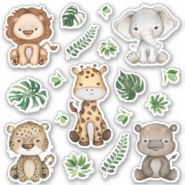 Oerwoud Safari Wilde Dieren Tropische Lagen Sticker