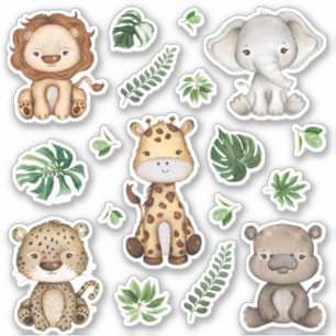 Oerwoud Safari Wilde Dieren Tropische Lagen Sticker