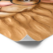 Oerwoud Safari wildone baby shower blue waterverf Poster (Hoek)