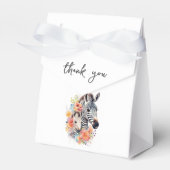 Oerwoud Safari Zebra Bloemen Baby shower Bedankdoosjes (Voorkant Zijde)