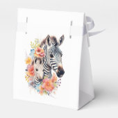 Oerwoud Safari Zebra Bloemen Baby shower Bedankdoosjes (Achterkant)