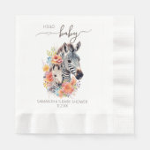 Oerwoud Safari Zebra Bloemen Baby shower Servet (Voorkant)