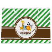 Oerwoud Safari Zoo Animal Birthday Baby shower Groot Cadeauzakje (Voorkant)