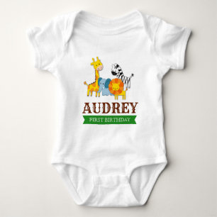 Oerwoud Safari Zoo Animal Birthday Baby shower Romper