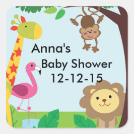 Oerwoud Safari zoo baby shower stickers