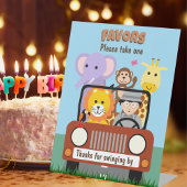 Oerwoud Safari Zoo Dier Baby shower Favorieten Reclamebord Met Voetstuk