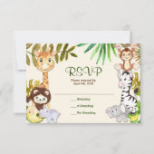 Oerwoud Safari Zoo RSVP-reactiekaart RSVP Kaartje (Voorkant)