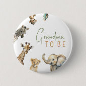 Oerwoud Safaridieren Oma wordt Baby shower Ronde Button 5,7 Cm (Voorkant)
