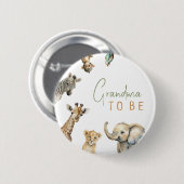 Oerwoud Safaridieren Oma wordt Baby shower Ronde Button 5,7 Cm (Voorkant /achterkant)