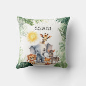 Oerwoud schattige babydieren kind verjaardagscadea kussen (Achterkant)