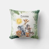 Oerwoud schattige babydieren kind verjaardagscadea kussen (Voorkant)