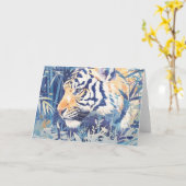 Oerwoud Shadows Tiger's Intense Stare Kaart (Gele Bloem)