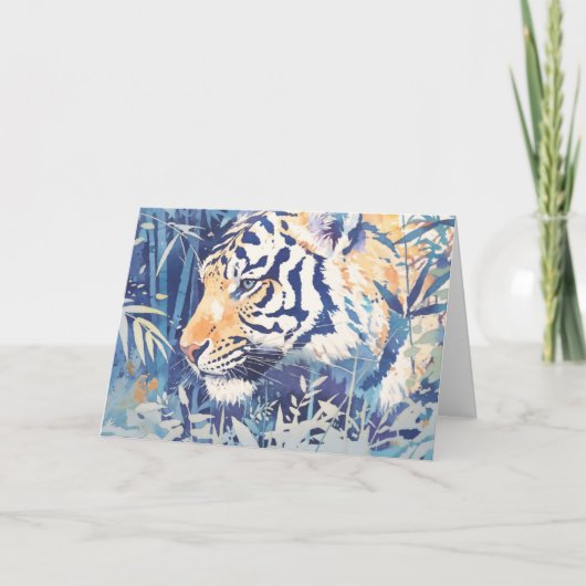 Oerwoud Shadows Tiger's Intense Stare Kaart (Voorkant)