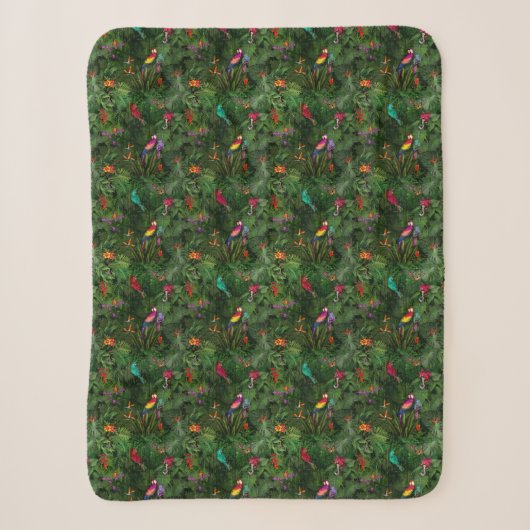 Oerwoud 🌴 🌺 🦜 sherpa deken (Voorkant)