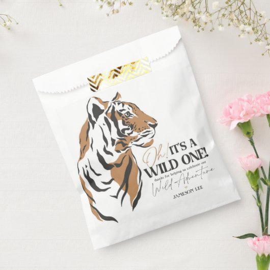 Oerwoud Siberische tijger op een eerste verjaardag Bedankzakje (Gezegeld)