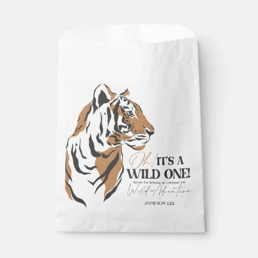 Oerwoud Siberische tijger op een eerste verjaardag Bedankzakje (Voorkant)