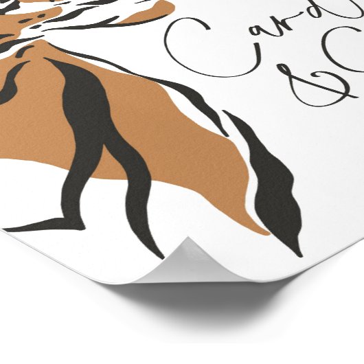 oerwoud siberische tijgerkaarten en cadeaubord poster (Hoek)