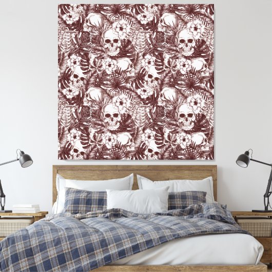 Oerwoud Skulls Canvas afdrukken (Insitu (Slaapkamer))