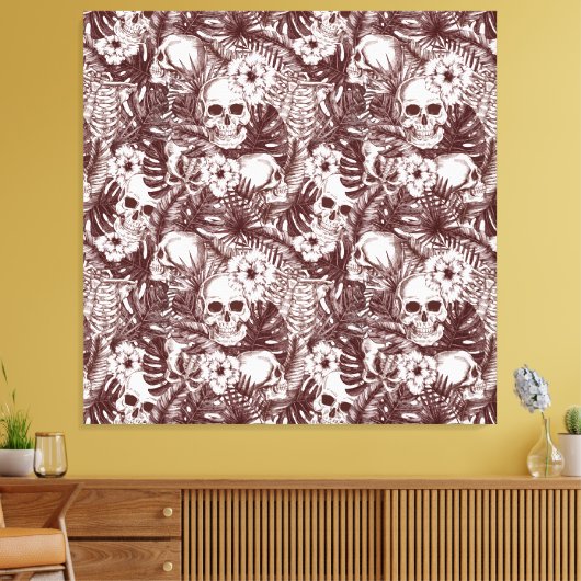 Oerwoud Skulls Canvas afdrukken (Insitu (Woonkamer))