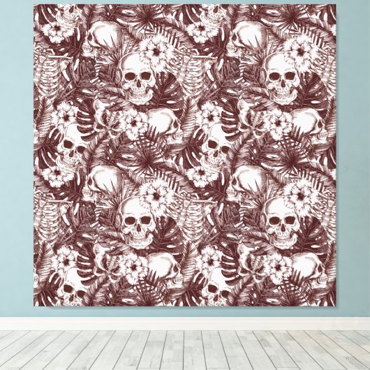 Oerwoud Skulls Canvas afdrukken (Insitu (Houten vloer))