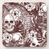Oerwoud Skulls Cork-Backed Onderzetters (Voorkant)