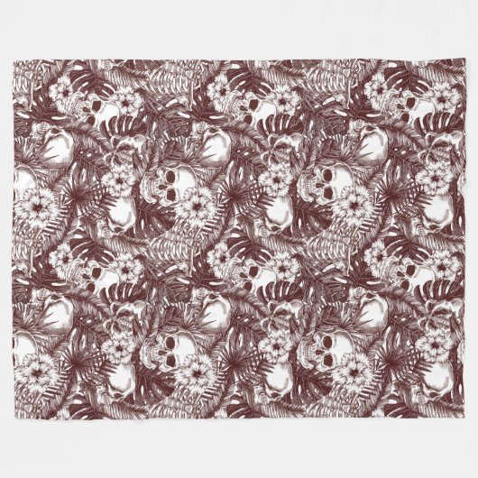 Oerwoud Skulls Fleece Blanket (Voorkant (Horizontaal))