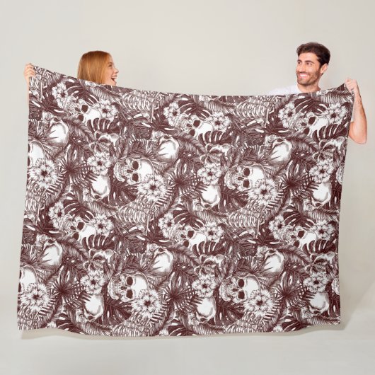 Oerwoud Skulls Fleece Blanket Deken (In situ)