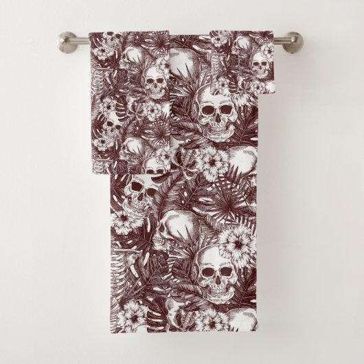 Oerwoud Skulls-handdoekset Bad Handdoek (Insitu)