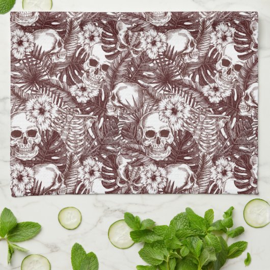 Oerwoud Skulls Kitchen Towel Theedoek (Gevouwen)