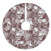 Oerwoud Skulls Tree Skirt Imitatie Linnen Kerstboom Kleed (Voorkant)