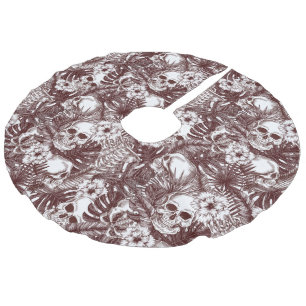 Oerwoud Skulls Tree Skirt Imitatie Linnen Kerstboom Kleed