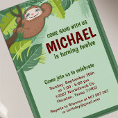 Oerwoud Sloth Birthday Party Invitation Kaart