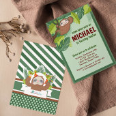 Oerwoud Sloth Birthday Party Invitation Kaart