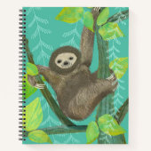 Oerwoud Sloth Spiral Sketchbook Notitieboek (Voorkant)